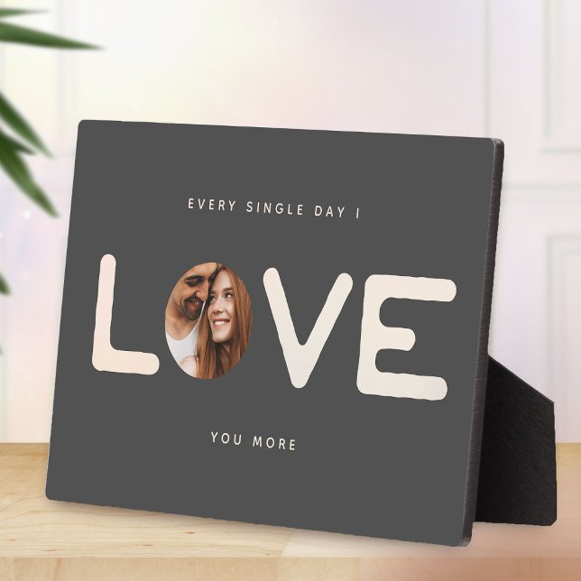 Custom Modern Photo LOVE Valentines Couple Gift Plaque (Creator Uploaded)