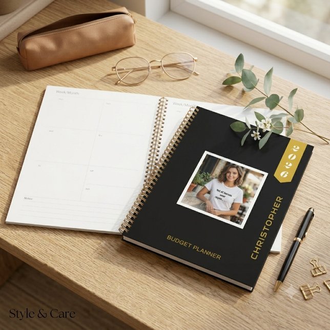 Custom Modern Photo Text Stylish Budget Planner (Custom Modern Photo Text Stylish Budget Planner)