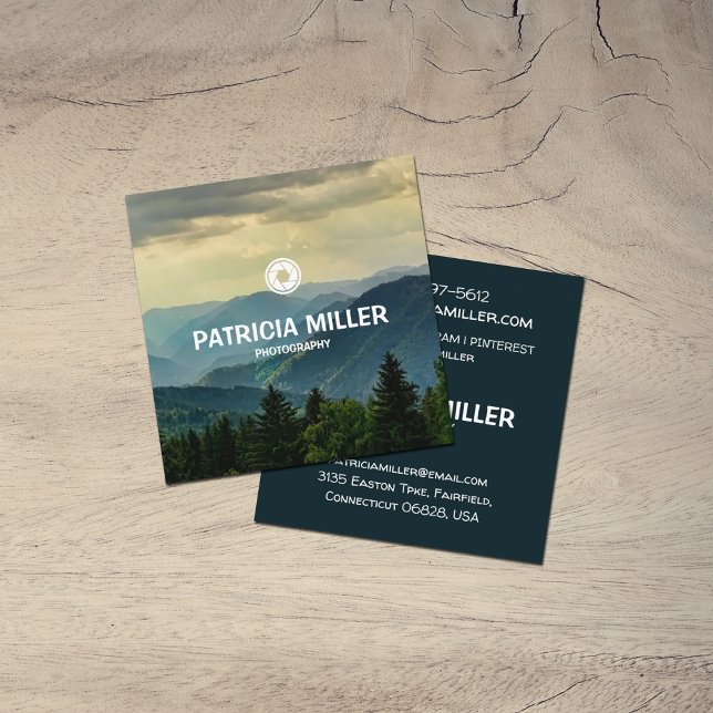 Custom Modern Photography  Square Business Card (Creator Uploaded)