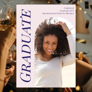 Custom Modern Pink Graduation 2025 Arch Photo Announcement