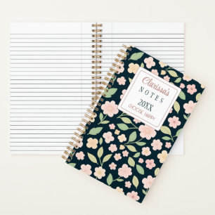 Custom Modern Pink Wildflowers Notebook