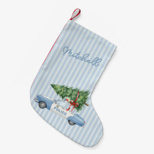 Custom Modern Police Officer Christmas Police Car Small Christmas Stocking