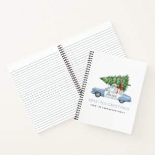 Custom Modern Police Officer Christmas Tree Car Notebook