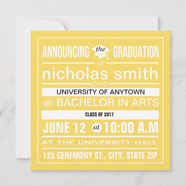 Custom modern poster graduation announcement (Front)