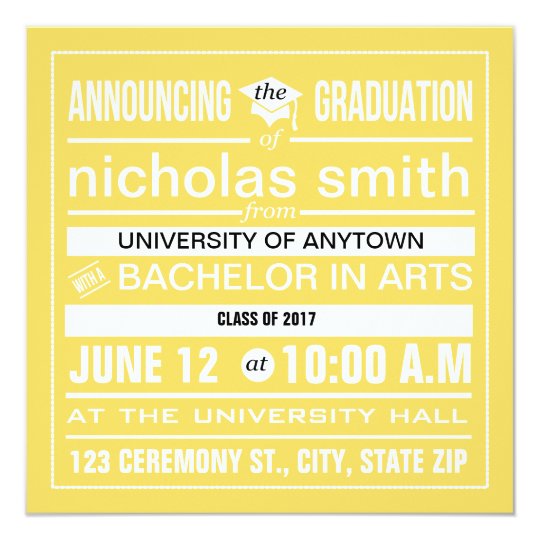 Custom modern poster graduation card