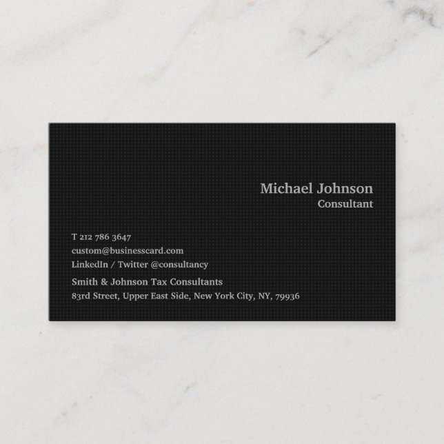 Custom Modern Professional Black Geometric Pattern Business Card (Front)