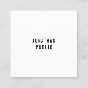 Custom Modern Professional Simple Elegant Template Square Business Card