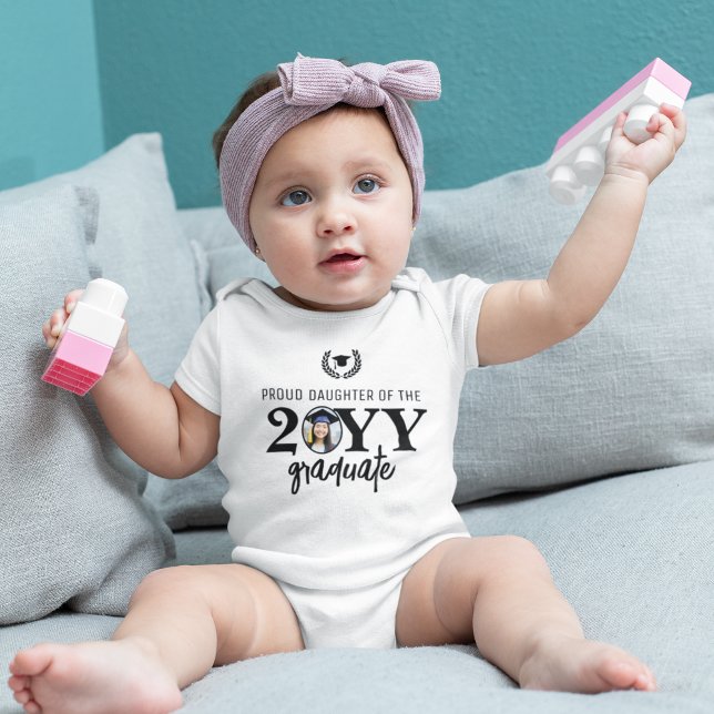 Custom Modern Proud Daughter of the Graduate Baby Bodysuit (Creator Uploaded)