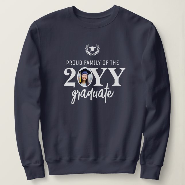 Custom Modern Proud Family of the Graduate Sweatshirt (Design Front)
