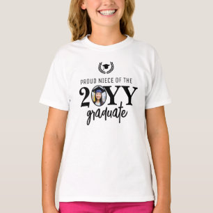 Custom Modern Proud Niece of the Graduate Family T-Shirt