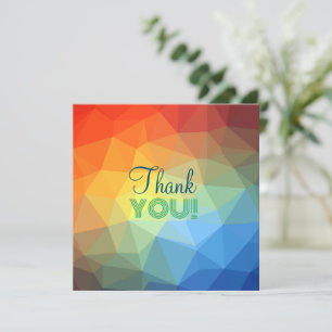 Custom Modern Rainbow Geometric Shape Thank You Card