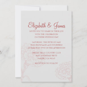 Custom Modern Red and White Wedding Invitations