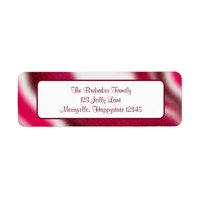Custom Modern Red Christmas Return Address  Label (Front)