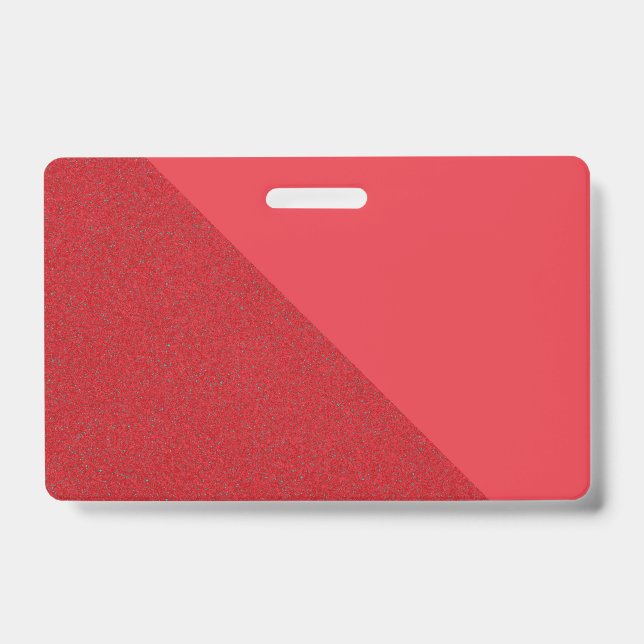 Custom Modern Red Diagonal Textured Name Badge ID Badge (Front)