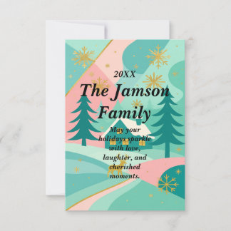 Custom Modern Retro Holiday Card – Colourful