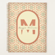 Custom Modern Retro Monogram Planner