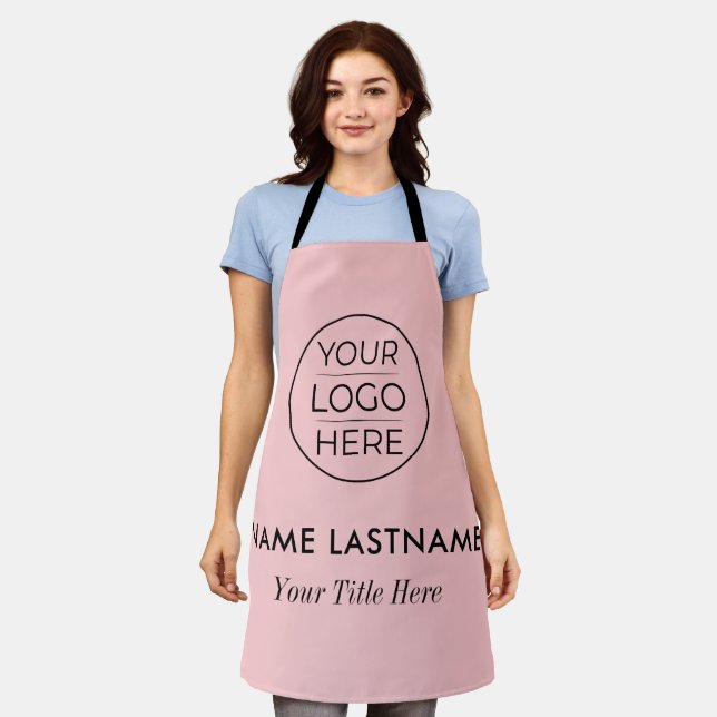Custom Modern Round Business Logo Apron (Worn)