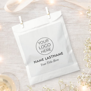 Custom Modern Round Business Logo Favour Bag