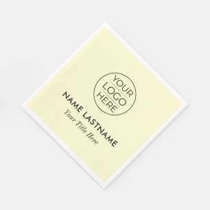 Custom Modern Round Business Logo Napkin
