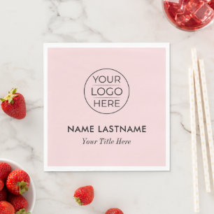Custom Modern Round Business Logo Napkin