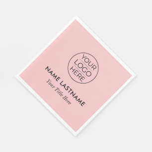 Custom Modern Round Business Logo Napkin