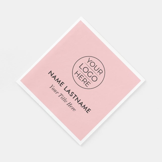 Custom Modern Round Business Logo Napkin (Corner)