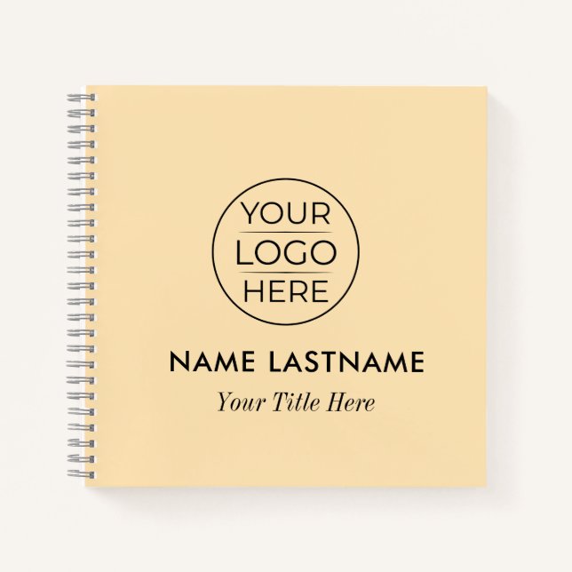 Custom Modern Round Business Logo Notebook (Front)