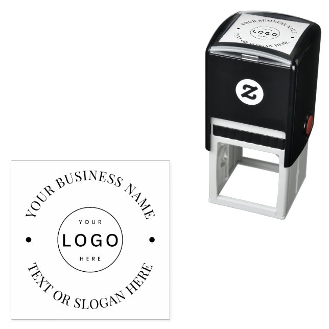 Custom Modern Round Business Logo Promotional Self-inking Stamp (In Situ)