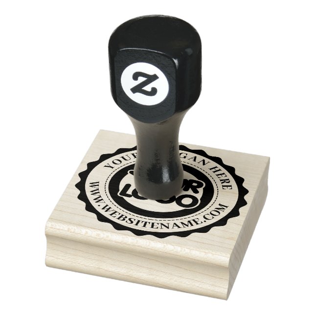 Custom Modern Round Business Logo Rubber Stamp (Stamp)
