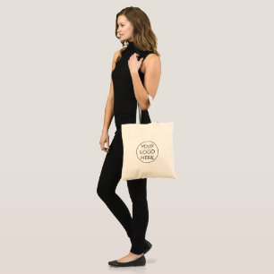 Custom Modern Round Business Logo Tote Bag