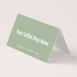 Custom Modern Sage Green Coffee Cafe Template Business Card
