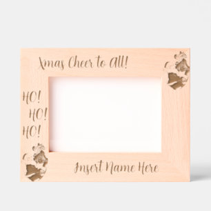 Custom Modern Santa and Christmas Tree Etched Frames