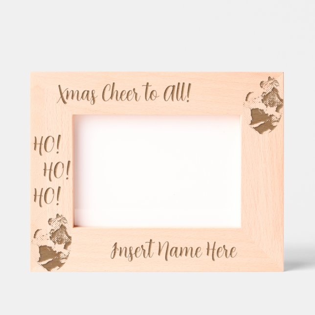 Custom Modern Santa and Christmas Tree Etched Frames (Front)