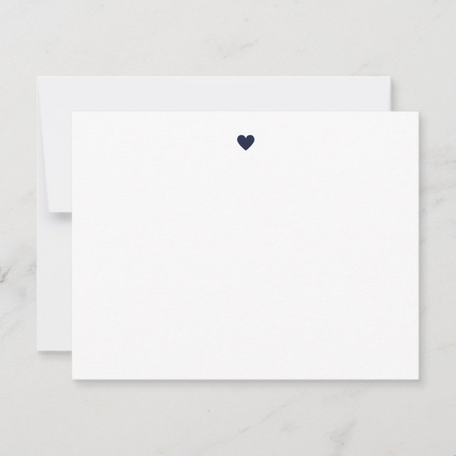 Custom Modern Simple Blue Heart Card (Front)