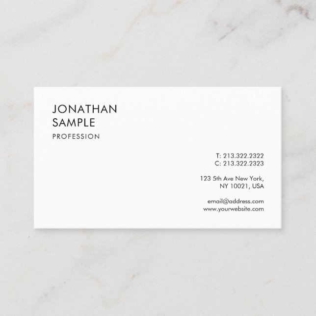 Custom Modern Simple Design Professional Elegant Business Card (Front)