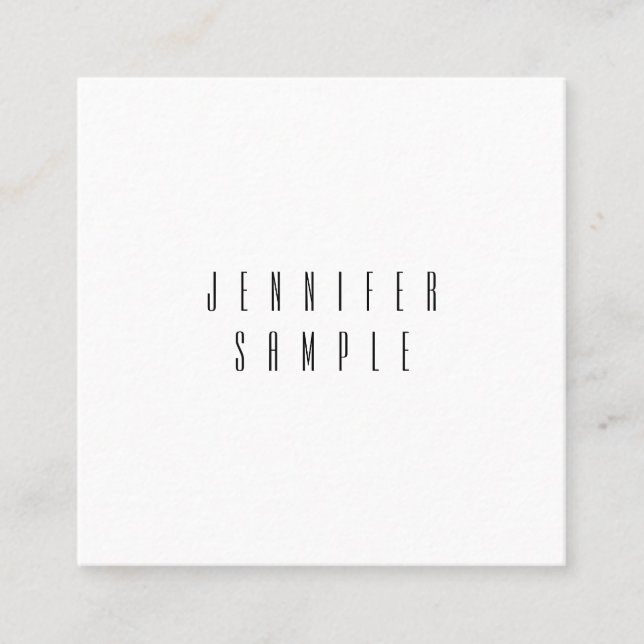 Custom Modern Simple Elegant Trendy Template Square Business Card (Front)