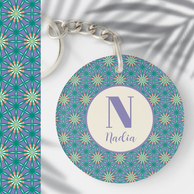 Custom Modern Simple Geometric Pattern Key Ring (Creator Uploaded)