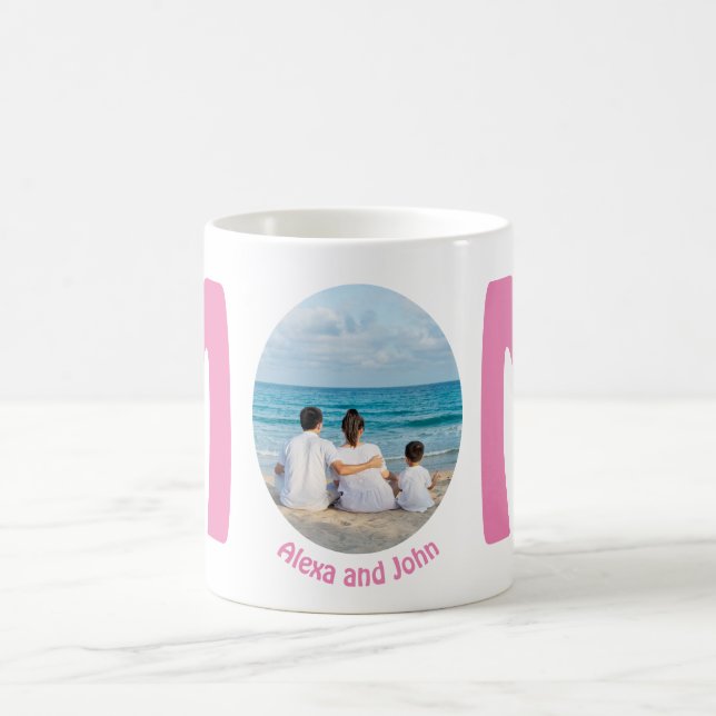 Custom modern simple Mother's Day gift photo Mom Coffee Mug (Center)