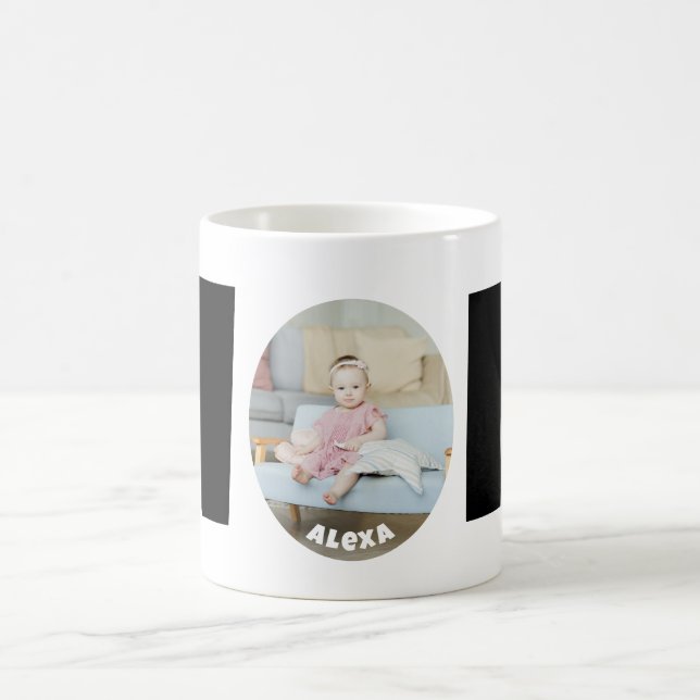 Custom modern simple Mother's Day gift photo Mom Coffee Mug (Center)