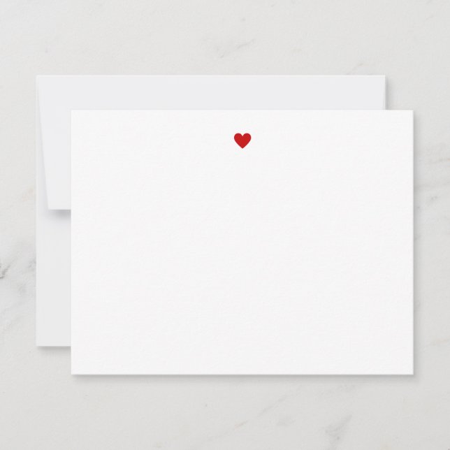 Custom Modern Simple Red Heart Card (Front)