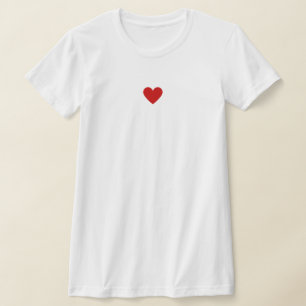 Custom Modern Simple Red Heart T-Shirt
