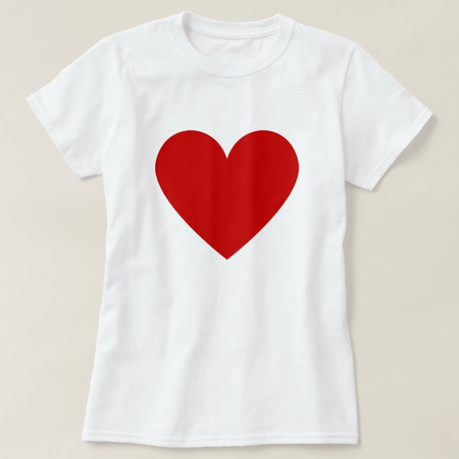 Custom Modern Simple Red Heart T-Shirt (Design Front)