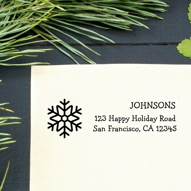 Custom Modern Simple Snowflake Christmas Holiday  Self-inking Stamp (Christmas stamp)