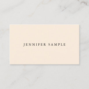 Custom Modern Simple Template Elegant Cream Colour Business Card