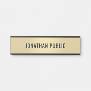 Custom Modern Simple Template Elegant Gold Home Door Sign