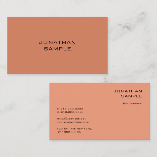 Custom Modern Simple Template Elegant Professional Business Card (Front/Back)