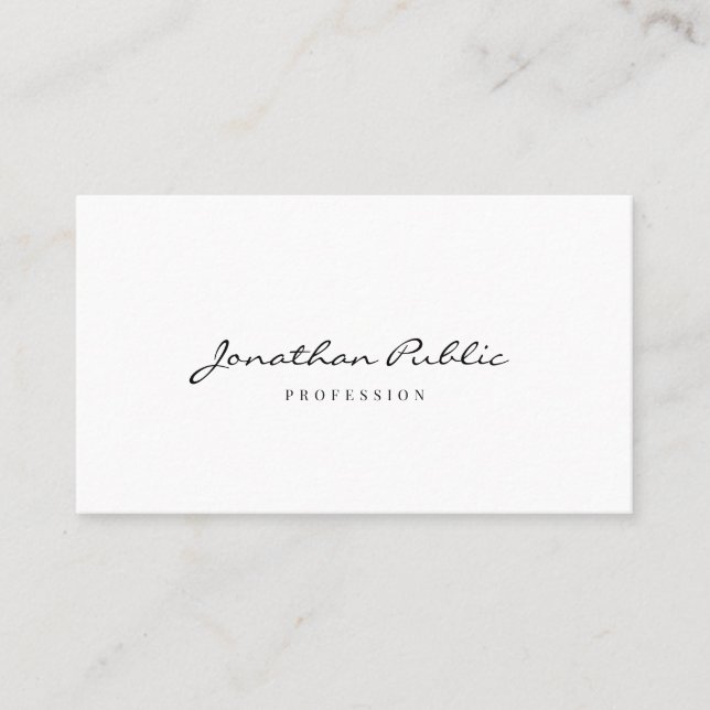 Custom Modern Simple Template Script Typography Business Card (Front)