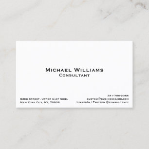 Custom Modern Simple White Professional Minimalist Business Card