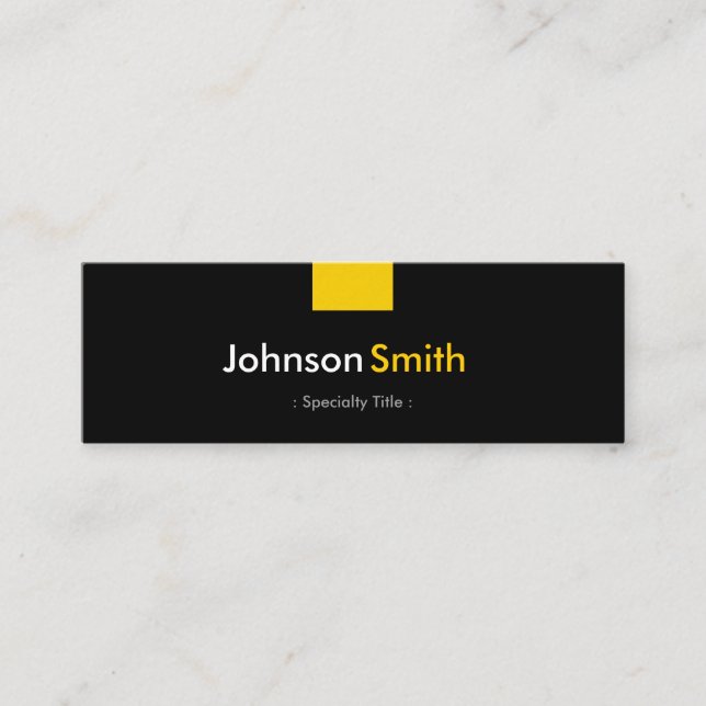 Custom Modern - Simple Yellow Colour Tiny Mini Business Card (Front)
