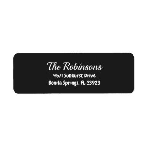 Custom Modern Stylish Eerie Black Address Label Return Address Label